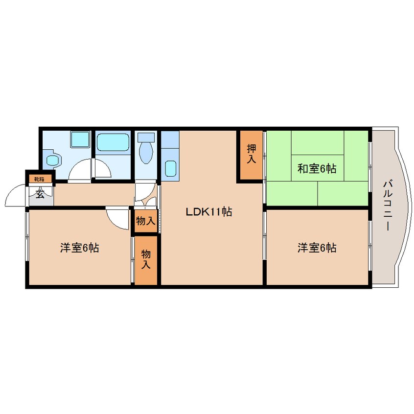 間取図 東海道本線/東静岡駅 徒歩23分 5階 築23年