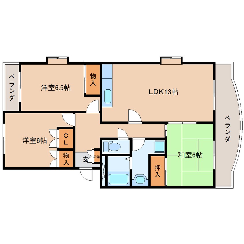 間取図 東海道本線/静岡駅 バス6分中田三丁目西下車:停歩3分 1階 築25年