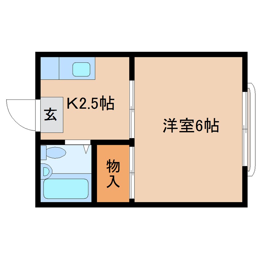 間取図 東海道本線/静岡駅 バス22分堀ノ内下車:停歩8分 2階 築43年