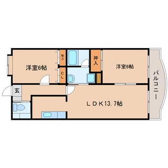 間取図 東海道本線/焼津駅 徒歩25分 3階 築25年