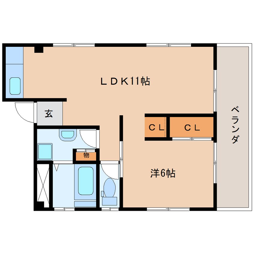 間取図 東海道本線/静岡駅 徒歩9分 2階 築39年