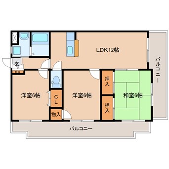 間取図 東海道本線/静岡駅 バス17分中村町下下車:停歩4分 1階 築25年