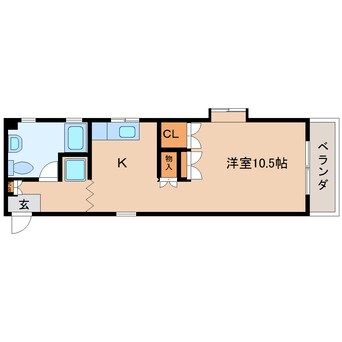 間取図 東海道本線/静岡駅 徒歩17分 3階 築39年