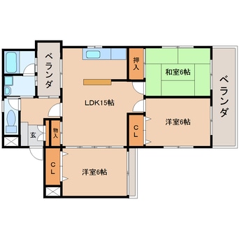 間取図 東海道本線/静岡駅 徒歩17分 2階 築40年