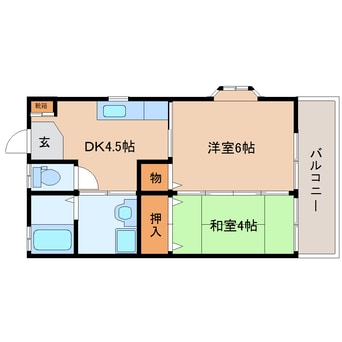 間取図 東海道本線/静岡駅 バス14分下島下車:停歩3分 1階 築24年