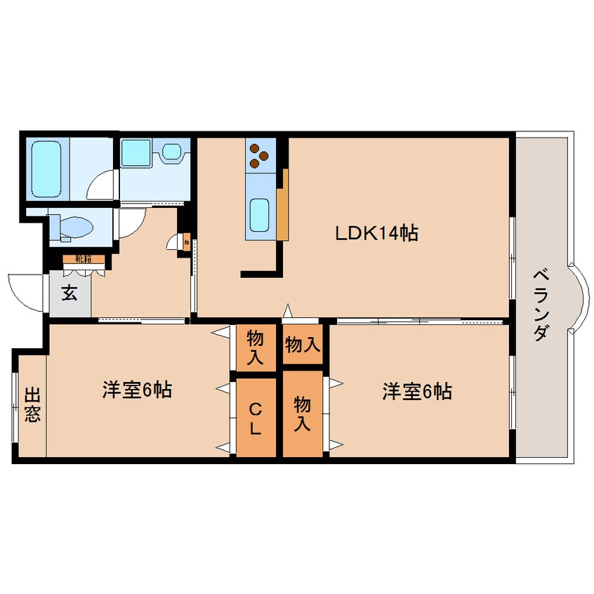 間取図 東海道本線/静岡駅 バス15分緑ヶ丘下車:停歩7分 2階 築19年