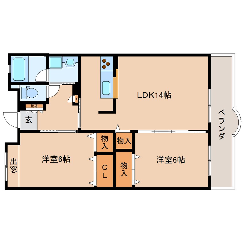 間取図 東海道本線/静岡駅 バス15分緑ヶ丘下車:停歩7分 5階 築20年
