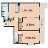 東海道本線/静岡駅 バス:15分:停歩7分 4階 築20年 2LDKの間取り