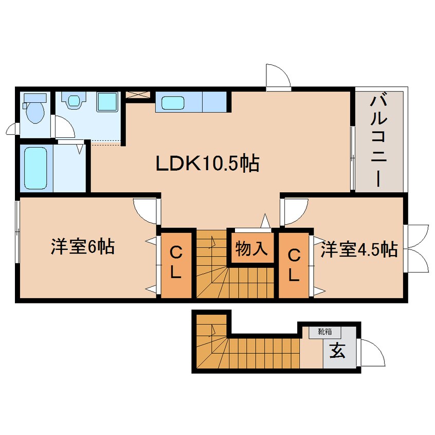 間取図 東海道本線/焼津駅 バス10分大村公民館下車:停歩8分 2階 築19年