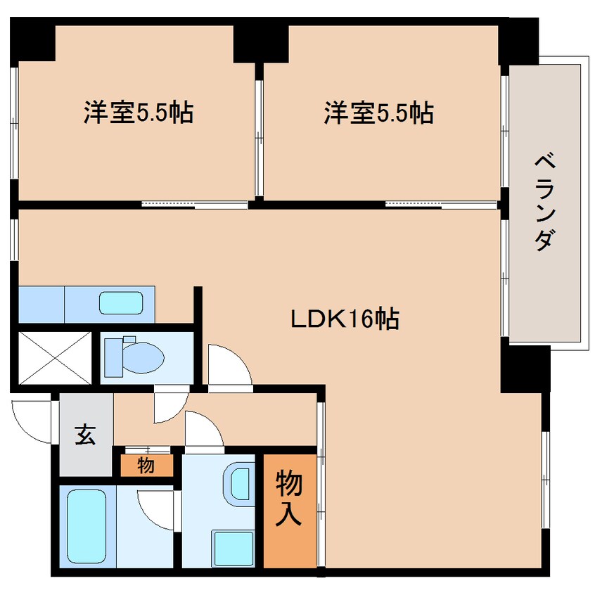 間取図 東海道本線/静岡駅 バス20分西島下車:停歩5分 3階 築44年