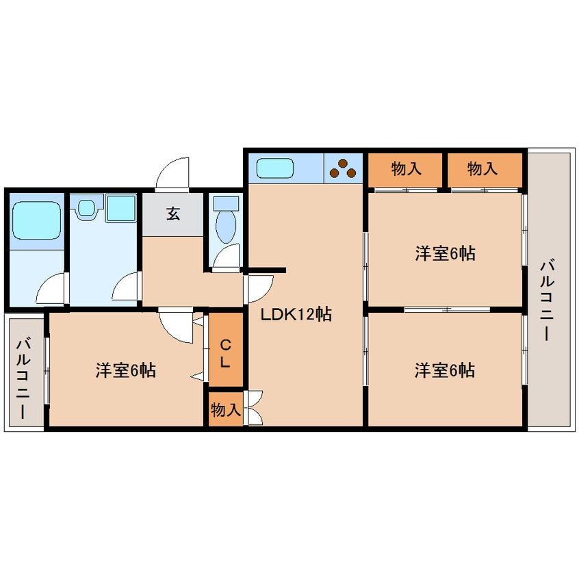間取図 東海道本線/静岡駅 バス7分中田二丁目下車:停歩3分 1階 築37年