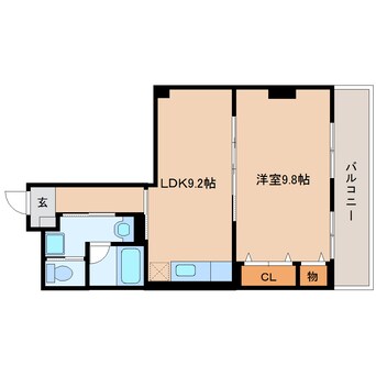 間取図 東海道本線/藤枝駅 徒歩4分 3階 築47年