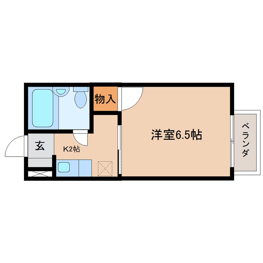 間取図 東海道本線/静岡駅 徒歩24分 2階 築36年