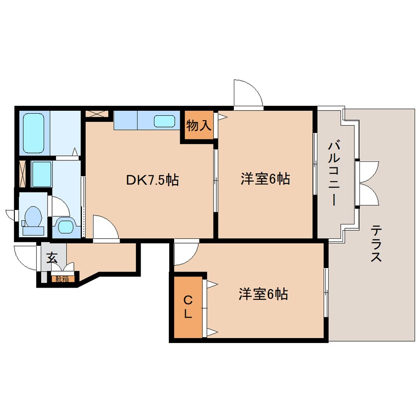 間取図 東海道本線/静岡駅 バス15分敷地二丁目下車:停歩2分 1階 築21年