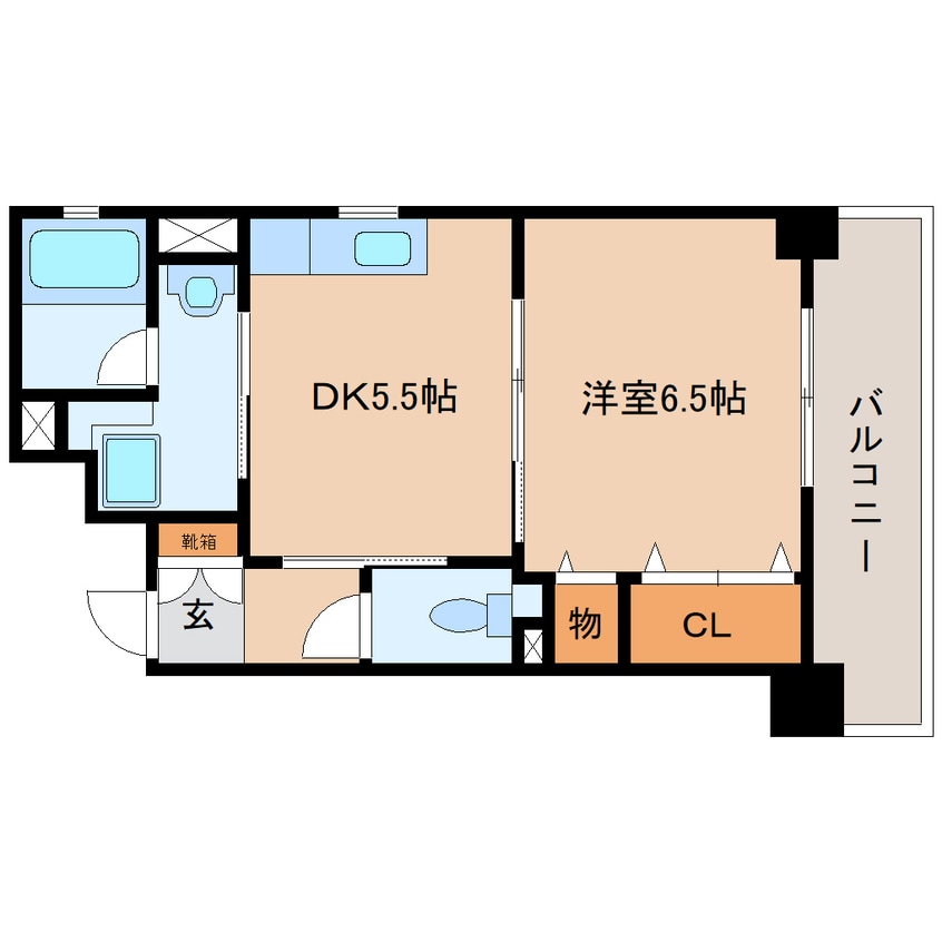 間取図 東海道本線/静岡駅 徒歩5分 6階 築18年