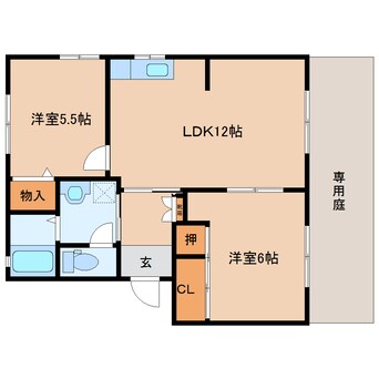 間取図 東海道本線/静岡駅 バス9分小鹿北原下車:停歩4分 1階 築29年