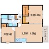 東海道本線/静岡駅 徒歩18分 2階 築35年 2LDKの間取り