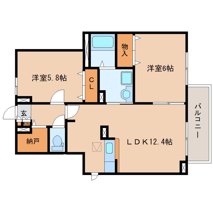 間取図 東海道本線/静岡駅 バス12分敷地二丁目下車:停歩2分 1階 築21年