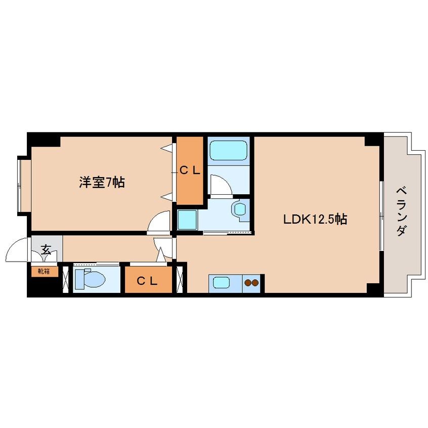 間取図 東海道本線/静岡駅 徒歩8分 3階 築17年