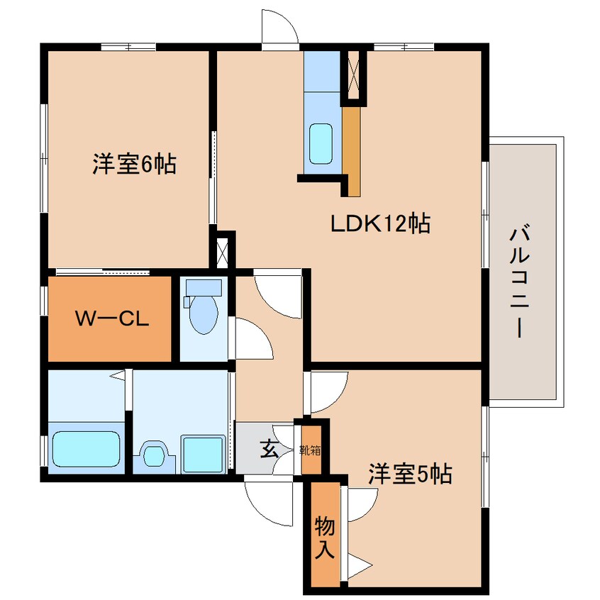間取図 東海道本線/静岡駅 バス17分中村町下下車:停歩7分 2階 築20年