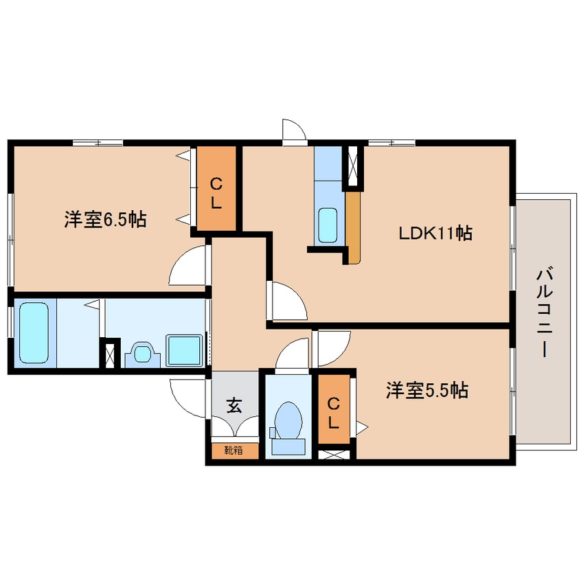 間取図 東海道本線/静岡駅 バス17分中村町下下車:停歩7分 2階 築20年
