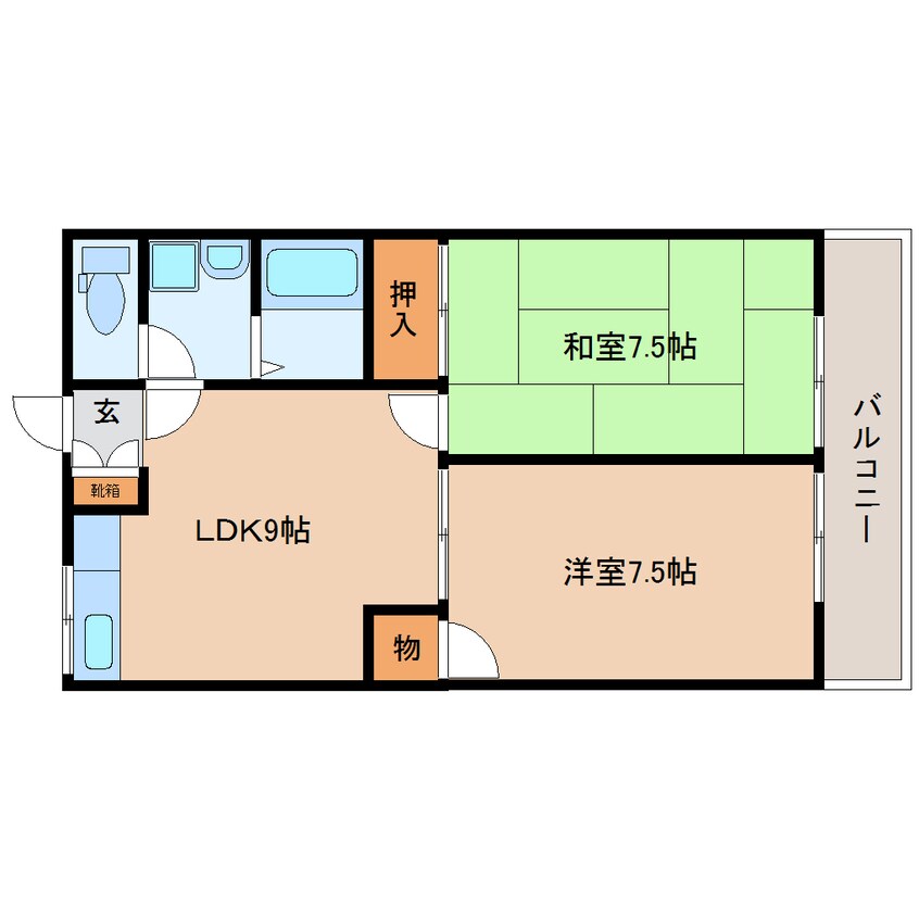 間取図 東海道本線/静岡駅 バス19分大浜公園入口下車:停歩8分 2階 築31年