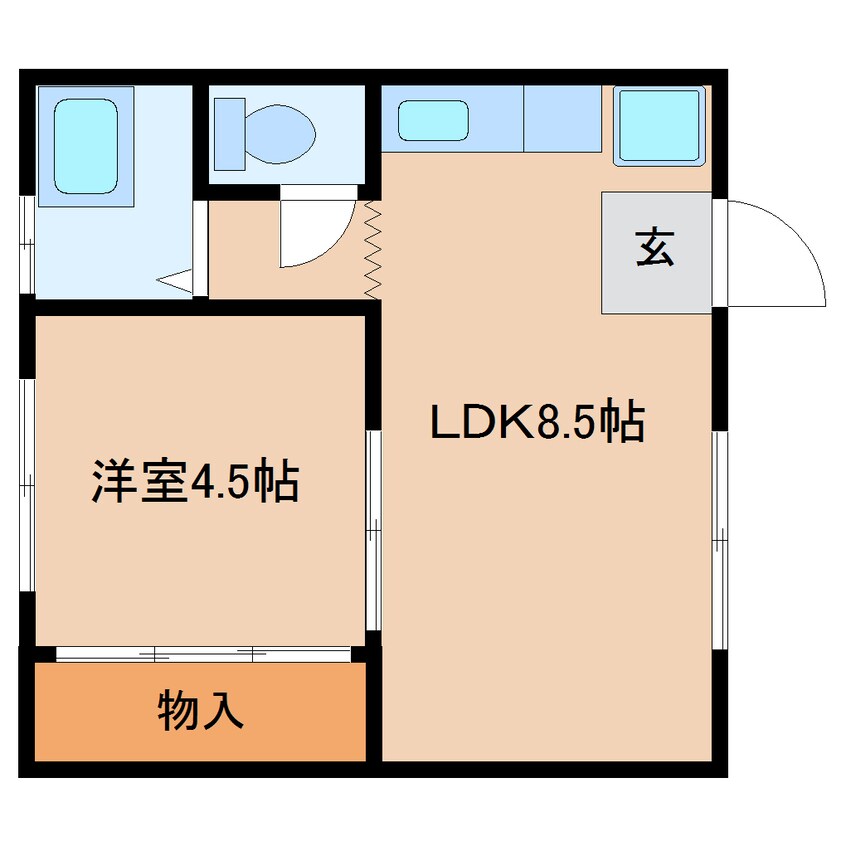 間取図 東海道本線/静岡駅 徒歩7分 1階 築53年