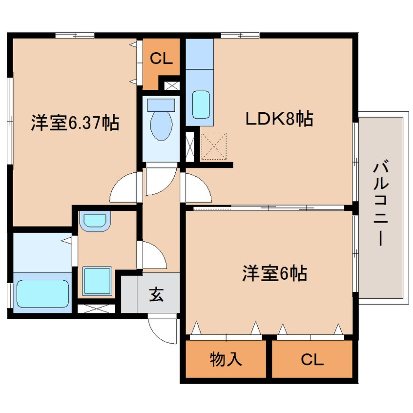 間取図 東海道本線/西焼津駅 徒歩10分 2階 築17年