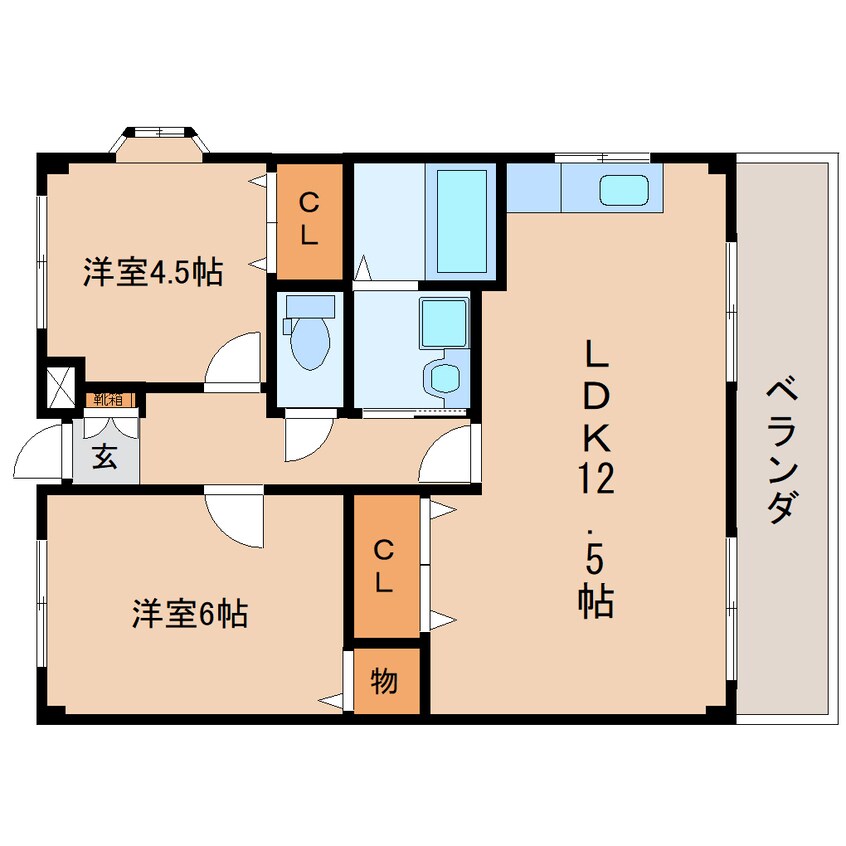 間取図 東海道本線/静岡駅 バス23分宮竹一丁目下車:停歩2分 3階 築32年