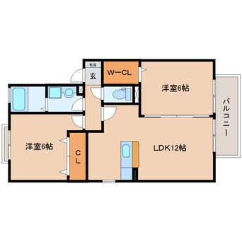 間取図 東海道本線/焼津駅 徒歩15分 2階 築17年