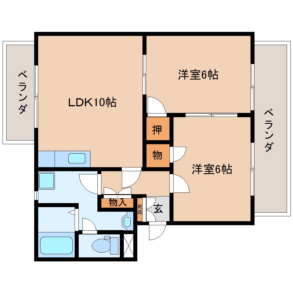 間取り図 東海道本線/静岡駅 バス15分登呂コープタウン入口下車:停歩7分 3階 築29年