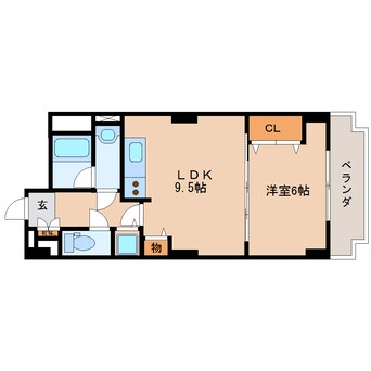 間取図 東海道本線/静岡駅 徒歩9分 2階 築17年