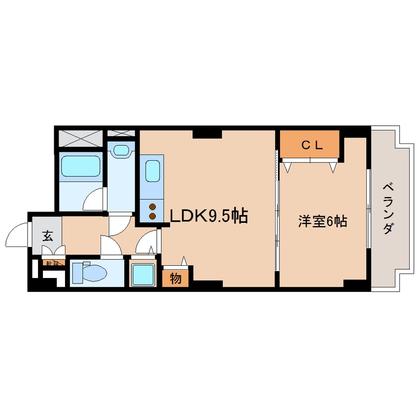 間取図 東海道本線/静岡駅 徒歩9分 5階 築18年