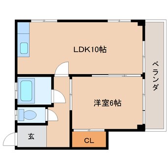 間取図 東海道本線/静岡駅 バス9分中原町下車:停歩1分 3階 築55年