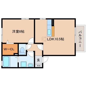 間取図 東海道本線/焼津駅 バス5分登呂田下車:停歩6分 1階 築18年