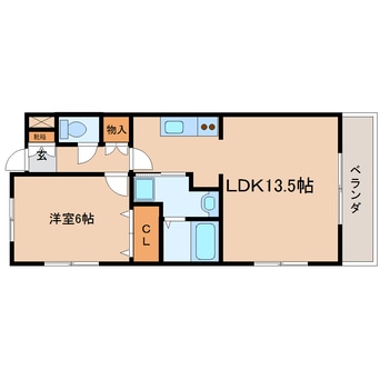 間取図 東海道本線/静岡駅 バス22分大谷中下車:停歩3分 1階 築18年