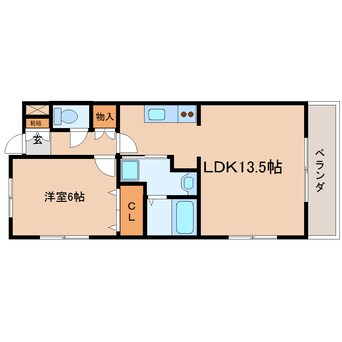 間取図 東海道本線/静岡駅 バス22分大谷中下車:停歩3分 1階 築18年