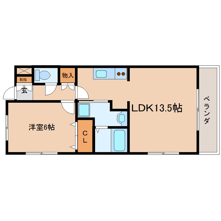 間取図 東海道本線/静岡駅 バス22分大谷中下車:停歩3分 1階 築18年