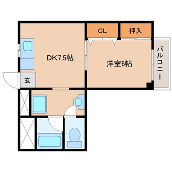 間取図 東海道本線/静岡駅 徒歩6分 5階 築41年