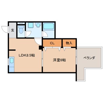 間取図 東海道本線/静岡駅 徒歩6分 2階 築43年