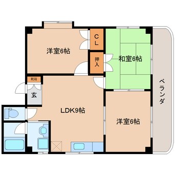 間取図 東海道本線/静岡駅 徒歩8分 5階 築34年