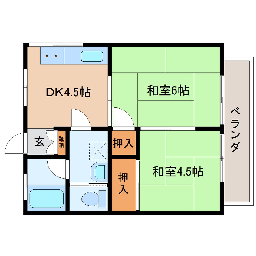 間取図 東海道本線/静岡駅 バス17分大里中学校下車:停歩4分 3階 築27年