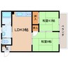 東海道本線/静岡駅 バス:17分:停歩4分 3階 築28年 2LDKの間取り