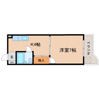 間取図 東海道本線/静岡駅 徒歩18分 6階 築41年