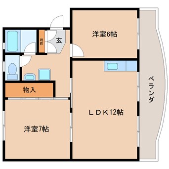 間取図 東海道本線/東静岡駅 徒歩10分 2階 築45年