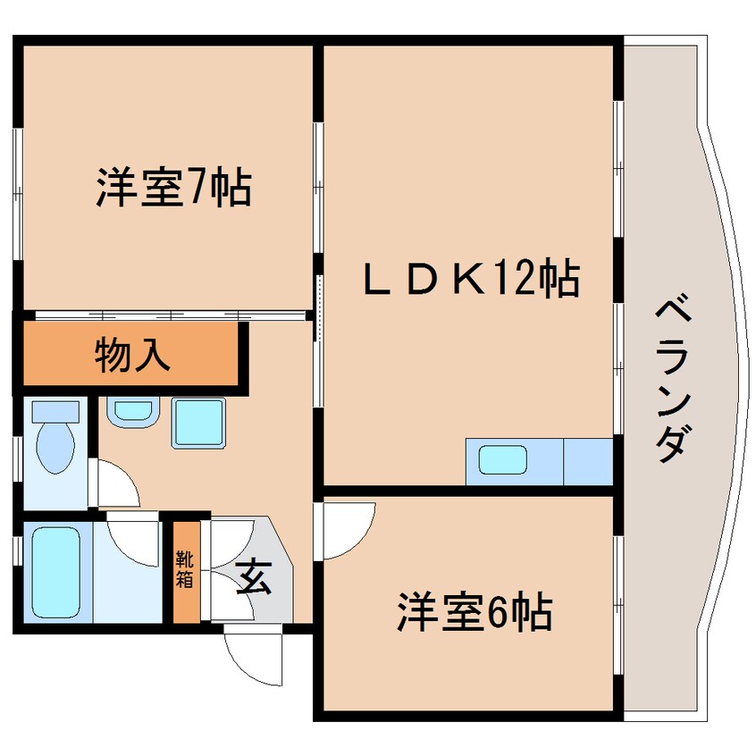 間取図 東海道本線/東静岡駅 徒歩10分 2階 築45年