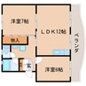 東海道本線/東静岡駅 徒歩10分 2階 築46年 2LDKの間取り