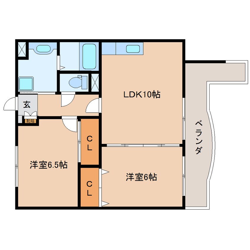 間取図 東海道本線/静岡駅 バス12分登呂コープタウン入口下車:停歩5分 4階 築21年