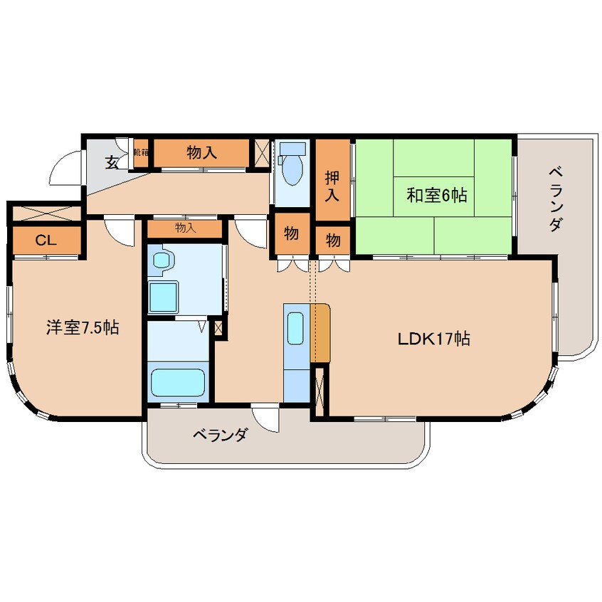 間取図 東海道本線/静岡駅 バス18分宮竹一丁目下車:停歩5分 1階 築18年