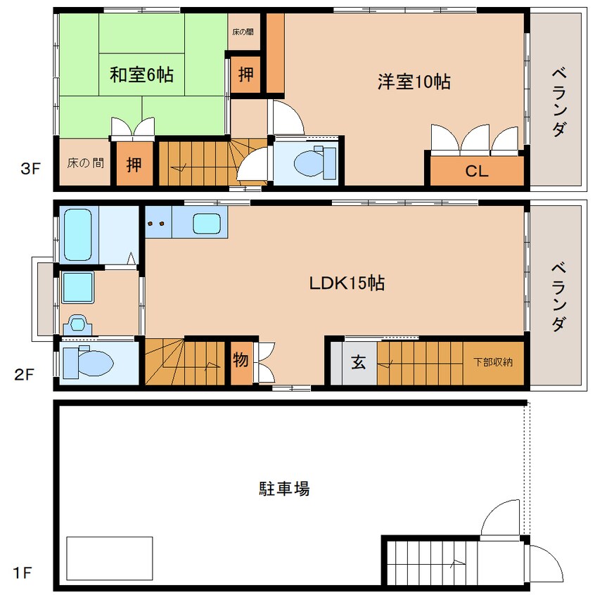 間取図 東海道本線/静岡駅 徒歩18分 1階 築35年
